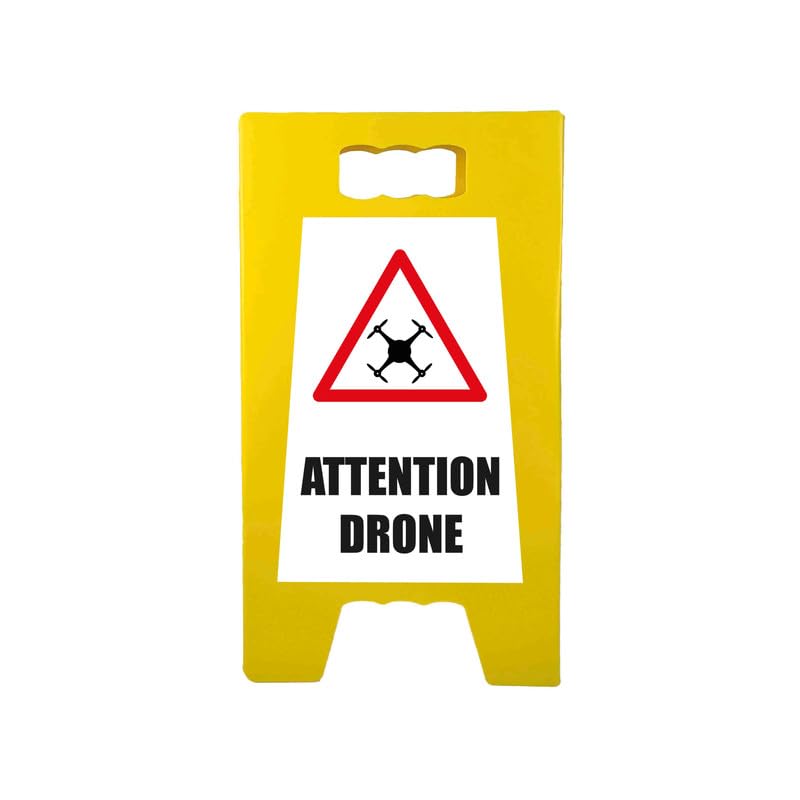 Caballete de señalización 'DRONE' de dimensiones 55 x 31 cm