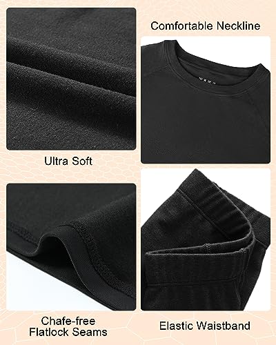 Roadbox Thermal Underwear for Men: Fleece Lined Long Johns Base Layer Ski Thermals Top and Bottom Set4