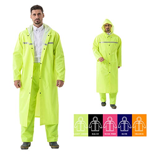 Preisvergleich Produktbild Pahajim Fashion Durable Erwachsener Regenjacke Mit Kapuze Wasserdicht Windbreaker Wetterfest Bergsteigeranzug Übergangsjacke Regenmantel (Hellgrün, XXXL)