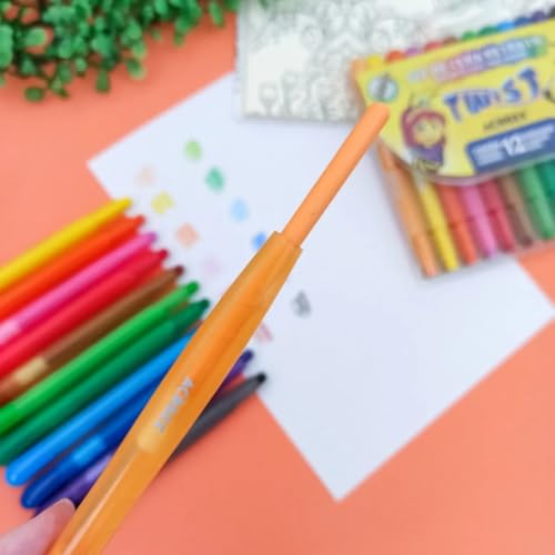Giz de Cera Retrátil Twist 12 Cores Acrilex