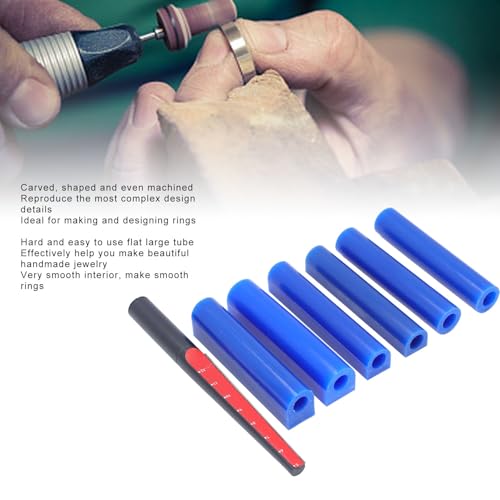 6Pcs Carving Wax Ring Tube for Making Rings, Carving Wax Tube for Ring M ould Jewelry Casting Round Hole, Hard Casting Making Molding Material Kit with Ring Wax Cutter