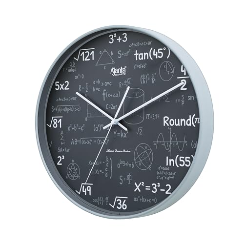 Image of Ajanta 10077 Wall Clock (13.8 Inch / 350mm) - Silent Sweep Non-Ticking Movement - Stylish Grey Home Decor Clock for Living Room, Bedroom, Study