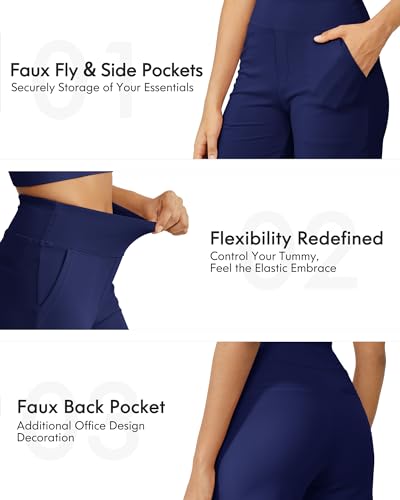 Image of G4Free Capri Pants for Women Wide Leg Yoga Dress Cropped Pants Capri Leggings with Pockets for Casual Summer