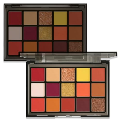 Beauty Glazed Paleta de sombras de ojos de maquillaje 15 Colores orange naranja Palette Opacos Brillantes Pigmentados Maquillaje Profesionales crema Crayon pigmentada Altamente Pigmentados Cosméticos