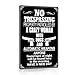 WaaHome Funny No Trespassing Signs Private Property Sign, 7.8''X11.8'' Safety & Privacy Warning Sign