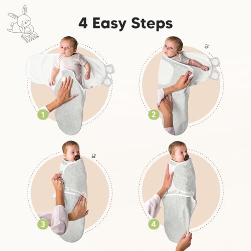 Image of KeaBabies 3-Pack Swaddles for Newborns, Girls, Boys with Hats - Organic Soft Baby Sleep Sacks, Breathable Baby Swaddle 3-6 Months Beanies Set, Premie Infant Sleep Sack 0-3 Months (Aspire)