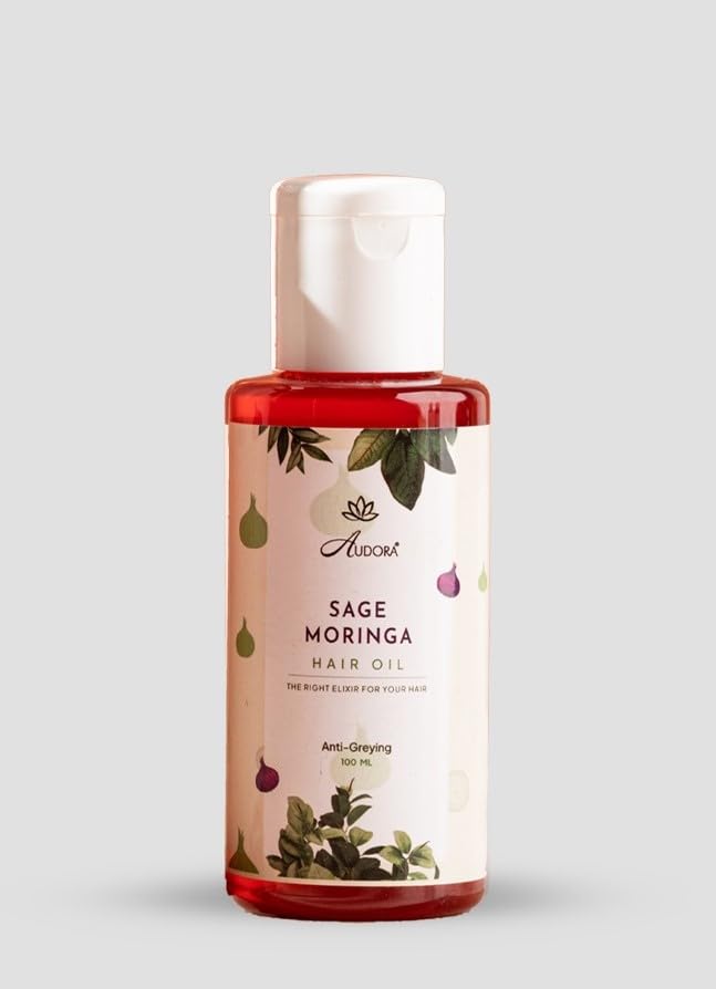 Image of AUDORA Sage Moringa Hair Oil | Nourishing & Strengthening Formula | Promotes Healthy Hair Growth & Scalp Care | 100ml