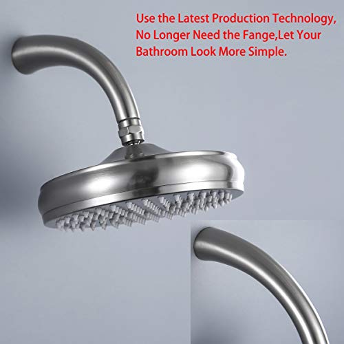 RANDOM All Brass 8 inch Shower Arm, Brushed Nickel also Matte Black and Oil Rubbed Bronze for Choose. (Brushed Nickel)