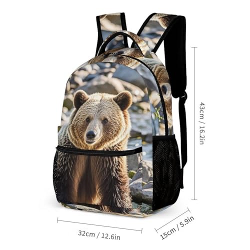 Encounter Animal Bear Backpack for Men Women, Durable Small Backpack Casual Lightweight Daypack for Travel Bag2