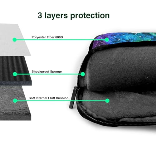 Funda para portátil con correa para el hombro y estampado azul 7