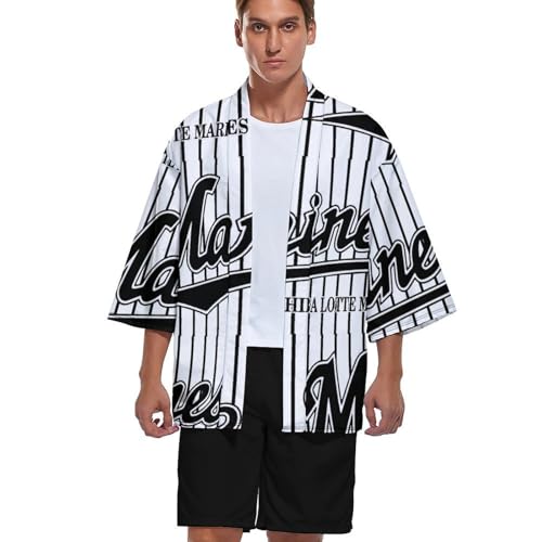 [ヌフハイト] メンズ カーディガン 千葉ロッテマリーンズ 羽織り和風 和式パーカー 七分袖 薄手のサムネイル