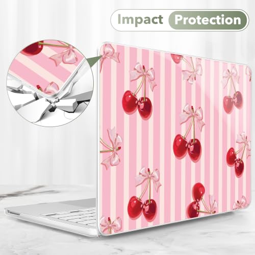 May Chen Compatible with MacBook Neo 13 inch Case 2026 Model A3404, Plastic Hard Shell,Keyboard Cover,Screen Protector,Dust Plug, for MacBook Neo 13" with A18 Pro Chip,Striped Cherry - image 9