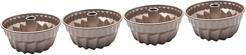 PRETYZOOM 4pcs Cake Mold Dessert Molds Mini Chocolate Cupcake Pan Bunt Cake Tin Uk Mini Loaf Pans with Lids Mini Cake Silicone Baking Pans Baking