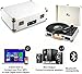 Vinyl Record Player Bluetooth with Speakers 3 Speed Portable Turntable Suitcase Built in 2 Speakers RCA Line Out AUX Headphone Jack PC Recorder-White