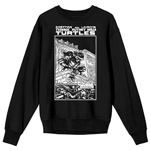 Bioworld TMNT Comic Origins Crew Neck Long Sleeve Black Adult Sweatshirt