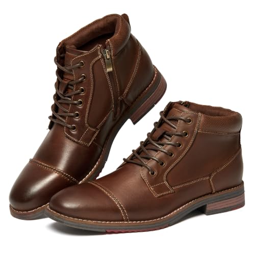 Image of Arkbird Men's Dress Boots Genuine Leather Cap Toe Ankle Boot with Side Zipper for Casual Business Formal Wear