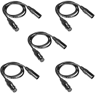 wonsung 5PCS 2m long dmx 512 Cable dmx 6.5ft 3 Pin True Dmx Cable male to female for dmx stage lights