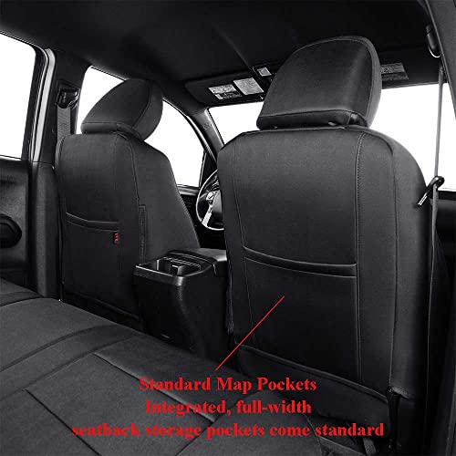Image of EKR Tacoma Front Seat Covers Custom Fit for Toyota Tacoma 2012 2013 2014 2015 (Regular Seats), Truck Seat Cover for Car - Front Row Only,Neoprene (Black)