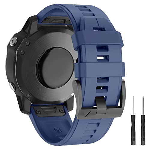 MYSNBKN Correa Compatible con el Garmin Fenix ​​6X Pro, Correa de Silicona de 20mm para Garmin Fenix 5X/Fenix 5X Plus/Fenix 6X/Fenix 6X Pro/Fenix 3/Fenix 3HR Cover