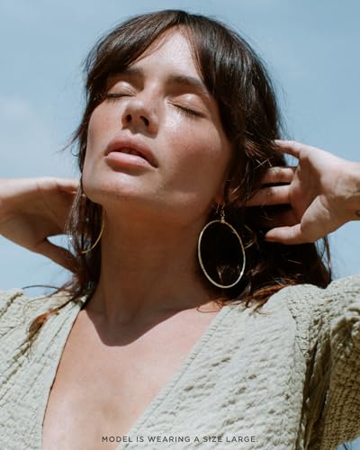 Jewelry: Boho Hoops for Women – Lifetime Color Guarantee – Waterproof, Non-Tarnish, Hypoallergenic, Gold PVD Coated Earrings – Perfect for Beach, Weddings, Holiday Gifts - Small to Large Sizes3