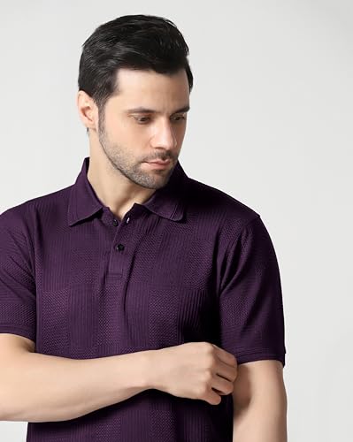 Image of TOPLOT Men's Polo T Shirt | Half Sleeve Design | Comfortable Fit Wear | Stylish Casual Look | Breathable Feel |Modern Style | Easy Movement | Casual & Everyday Wear (5280)