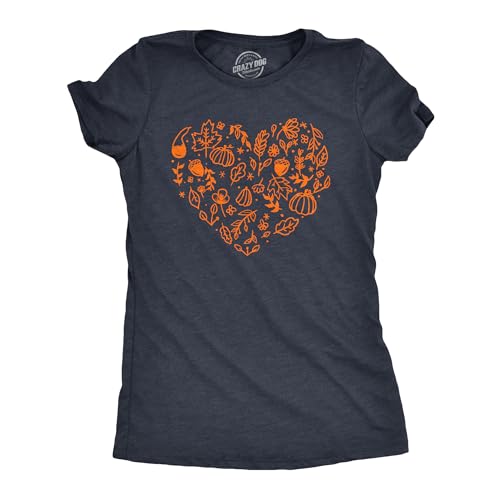 T-shirt pour femme Action de grâce, le cadeau idéal avec cœur d'automne