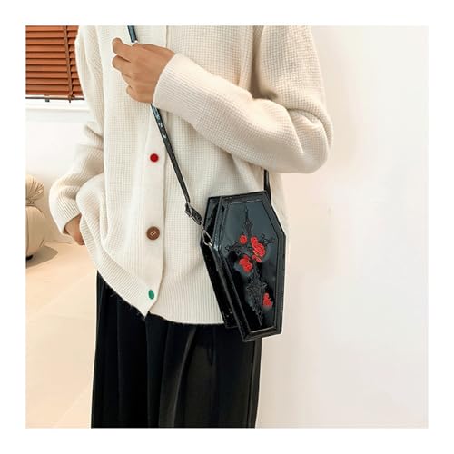 Image of Goth Purse Coffin Halloween Purses Clutch Shoulder Bag Small Crossbody Bag Spooky Horror Cute Wallet