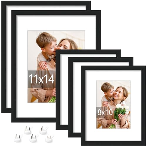 Portarretratos, Marcos de Fotos, Portaretratos para Pared 5 Piezas, Marcos Cuadros de Galería, Marcos Fotos de Boda y Paisaje, Imágenes de Exhibición de Pared y Mesa para...
