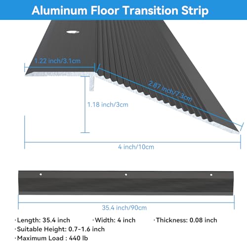 aluminum floor transition strip - threshold ramps for doorways 36 inch threshold strip with 3m adhesive backing and screws doorway edge trim suitable for threshold height less than 16 inch