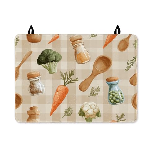 Cubierta superior de estufa de zanahoria para estufa eléctrica, rústico, brócoli, coliflor, verano, verde, lavable, cubierta superior de vidrio para cocina, cabina, cocina, decoración, 28 x 20