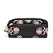 Produktbild für Student Boy Girl Birds Skull Amerikanisches Muster Cooler Reißverschluss Kosmetische Make-up-Tasche Stift Schreibwaren-Tasche Bleistiftetasche Geldbörse