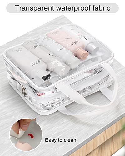 Hanging Toiletry Bag, Clear Travel Toiletry Bag with Detachable TSA Approved Small Clear Bag Airline 3-1-1 Carry On Compliant Bag Makeup Bag for Men and Women