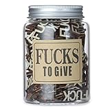 Fucks to Give,120Pcs Fucks Wooden Cutouts Letter Piece, Jar of Fucks(9oz) Gift for Valentine's Day /...