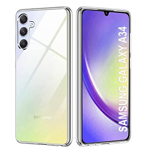 Cyber-Tech Clear Case for Samsung Galaxy A34 5G, Silicone Shockproof Flexible TPU Phone Case for Samsung Galaxy A34 5G 2023