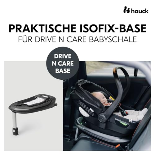 hauck i-Size Isofix Basisstation Kompatibel mit Drive N Care Babyschale, Getestet nach UN ECE R129, Einfaches Befestigen von Basisstation & Babyautositz mit Grün/Rot Sicherheitsindikatoren (Schwarz)