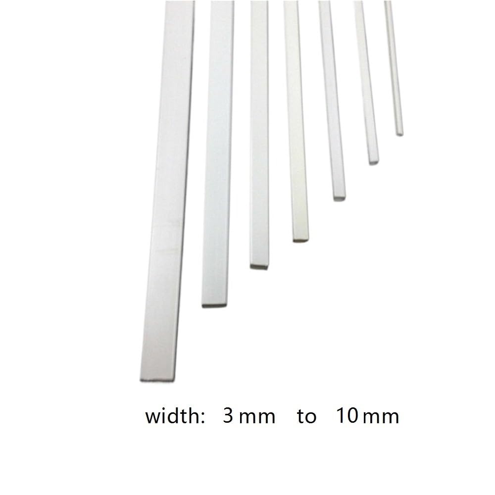 Tubo di plastica fai da te Tubi quadrati in plastica ABS, tubi lunghezza 250/500 mm, in bianca for connettori modello 10 pezzi(500MM*5MM)