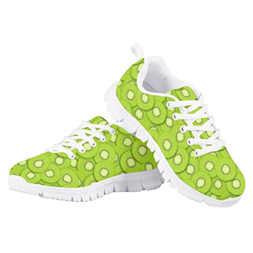 AmzPrint Girls Size 10.5 Cute Cartoon Fruit Slice Kiwi Print Shoes Fashion Tennis Shoes for Elementary Middle School Kids4