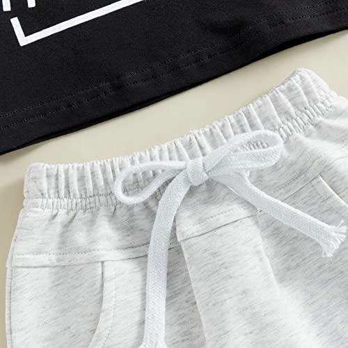 Hnyenmcko Toddler Baby Boy Clothes Set Letter Print Short Sleeve Crewneck T-Shirt Solid Color Shorts Set 2Pcs Summer Outfits4