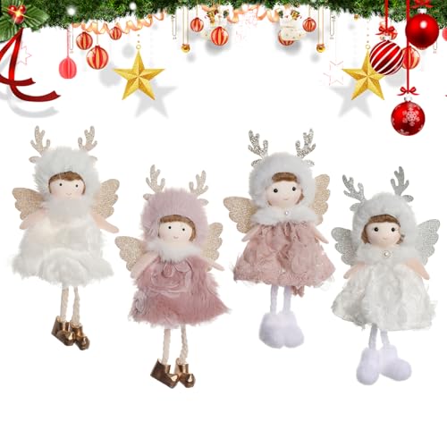 4 Stück Weihnachtsdeko Engel Anhänger Weihnachtsbaum Deko Wichtel...