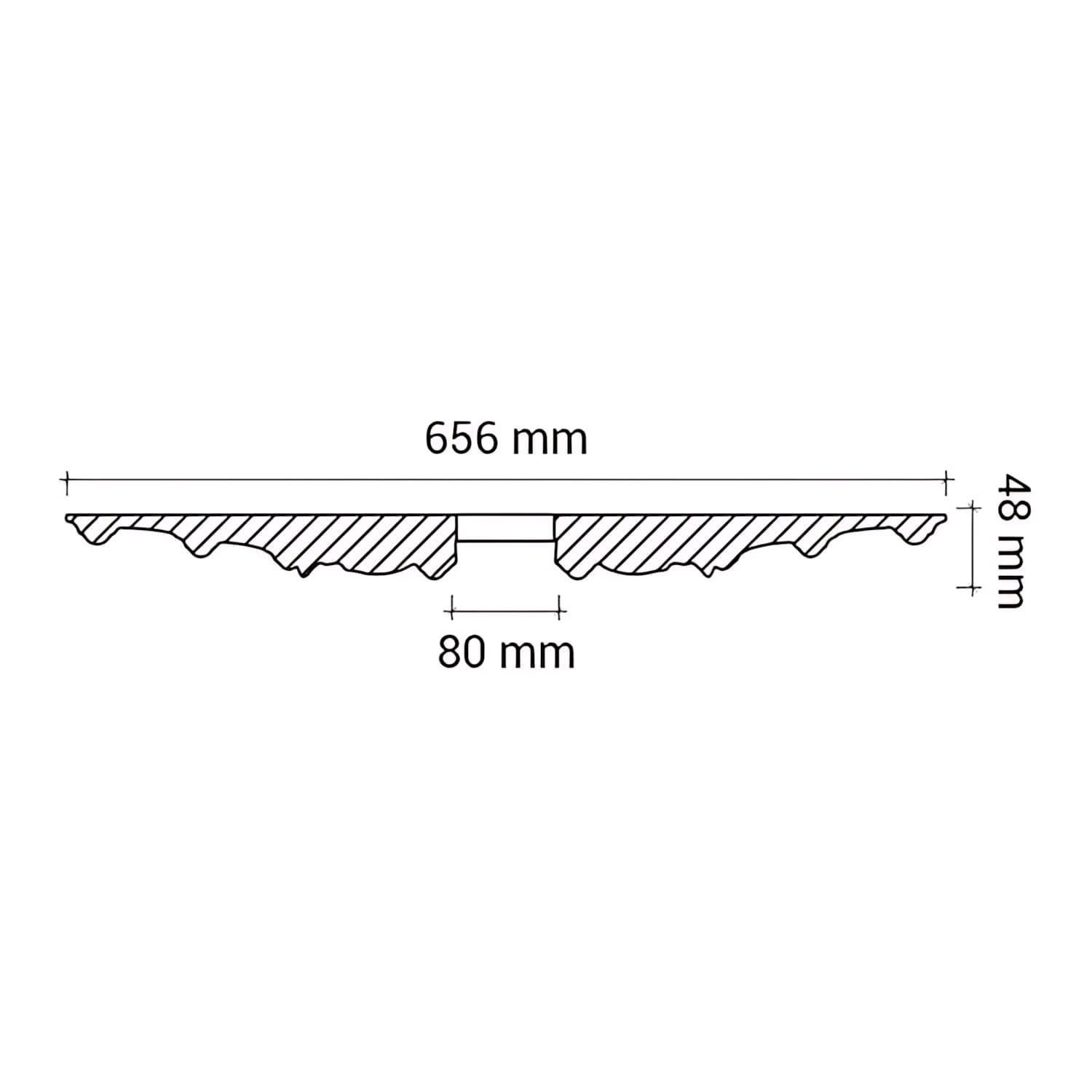 Profhome Rosone soffitto parete 156005 Ø 65,6 cm x 4,8 cm Poliuretano espanso rigido primerizzato
