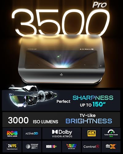 undefined AWOL Vision LTV-3500 Pro UST Triple Laser TV Projector, TV-Like Brightness, 150" Perfect Sharpness, Dolby Vision, 4K 3D HDR10+ Ultra-Short Throw Projector の商品画像 2