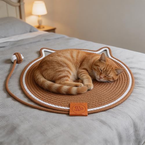 Tapis griffoir chat en corde de coton tressée de qualité