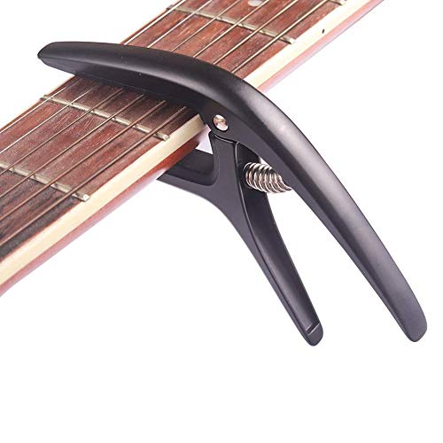 U/K Capo de guitare en alliage de zinc, mode capo noir avec clip pour appuyer sur le bouton confortablement et pratique. - Les Beatles, Paul McCartney, John Lennon, RIngo Starr, George Harrison U/K Capo de guitare en alliage de zinc, mode capo noir avec clip pour appuyer sur le bouton confortablement et pratique. – Image 4