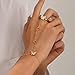 KROSS KULTURE Gold Bracelets for Women 18K Gold Back Hand Finger Ring Chain Trendy Thin Dainty Link Chain Bracelet with Life Tree Charm Waterproof Stainless Steel Fashion Accessory Gifts for Her.