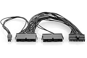 24 Pin Dual PSU Power Supply ATX Motherboard Adapter Cable