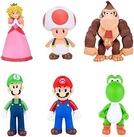 6 PCS Super Mario Figures Children’s Toy - Mario & Luigi Figurines – Yoshi & Mario Bros Action Figures Mario PVC Toy Figures for Children's Birthday Gifts