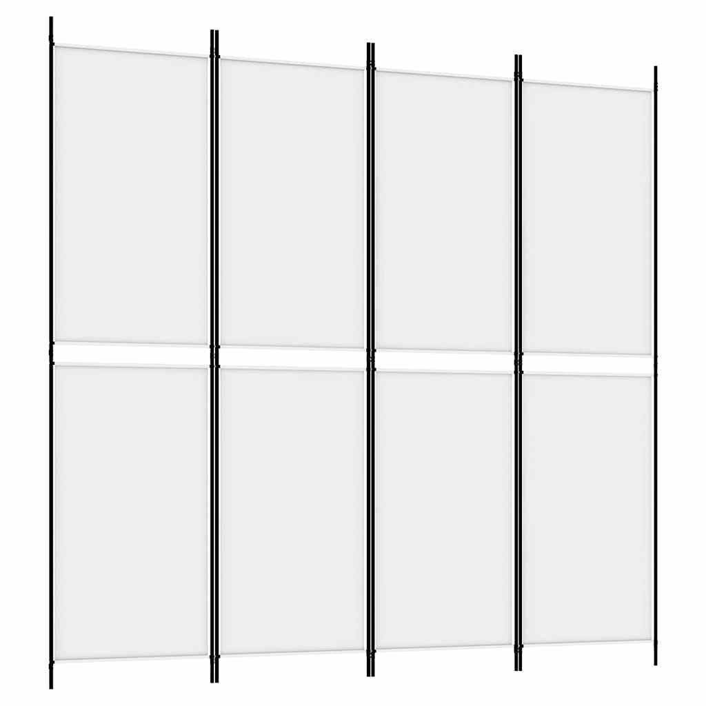Parawan Przegroda 4 Panele Biała Tkanina 200x200 cm