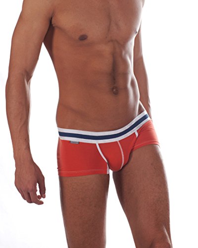 Croota Mens Underwear, Low-Rise Boxer Brief, Satin Accented Waistband, MH01S Dark Orange Croota Mens Underwear, Low-Rise Boxer Brief, Satin Accented Waistband, MH01S Dark Orange