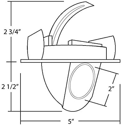 Line drawing of NICOR 14011WH trim with dimensions