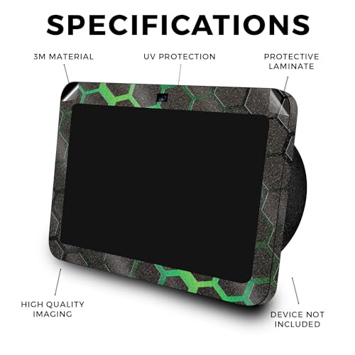 Image of Glossy Glitter Skin Compatible with Amazon Echo Show 8 (3rd Gen, 2023) - Green Hex - Premium 3M Vinyl Protective Wrap Decal Cover - Easy to Apply | Crafted in The USA by MightySkins
